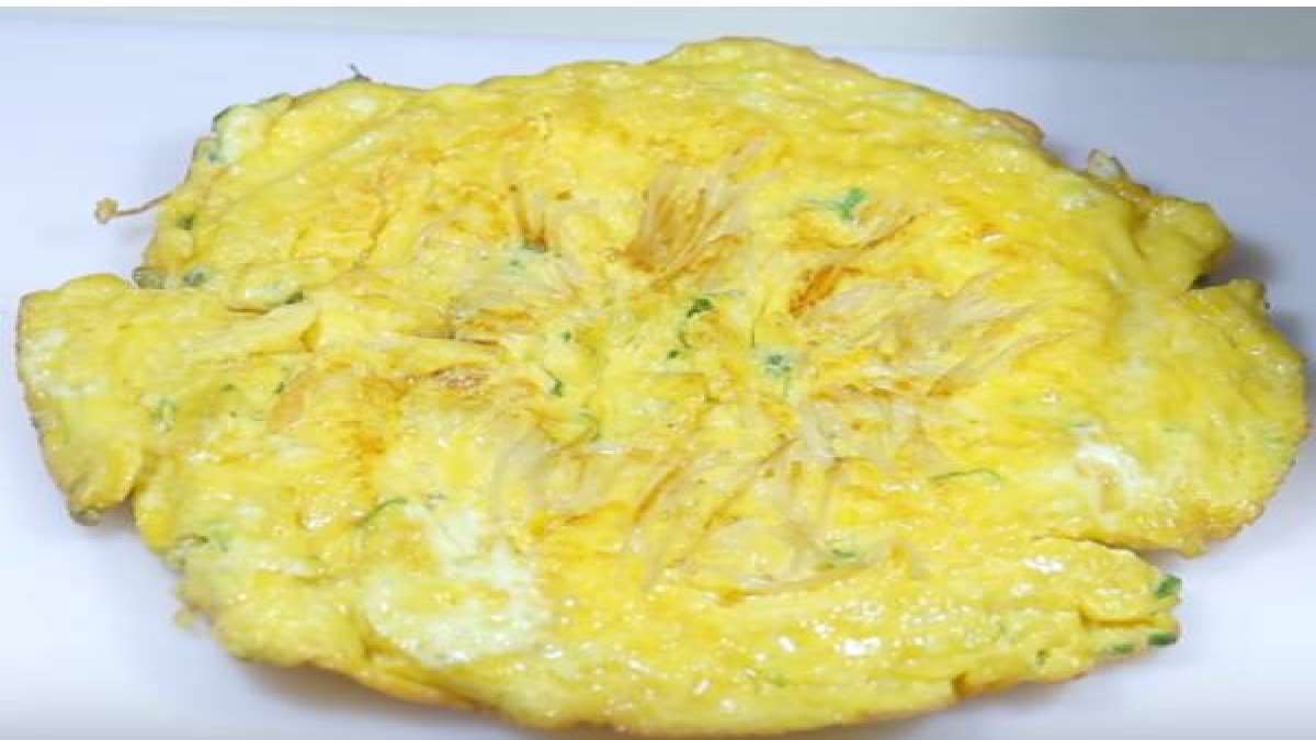 எனோகி காளான் ஆம்லெட் Enoki Mushroom Omelette Recipe In Tamil Tamil
