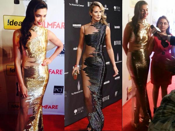 செக்ஸியான கோல்டன் நிற உடையில் தீபிகா படுகோனே