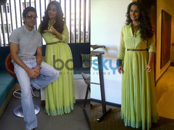 எலுமிச்சை பச்சை நிற உடையில் வித்யா பாலன்