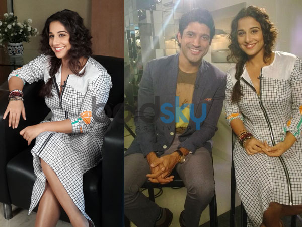 கட்டம் போட்ட பிரிண்ட்டட் உடையில் வித்யா பாலன்