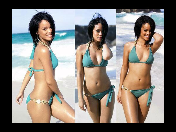 ஜேடு நிற பிகினியில் ரிஹானா