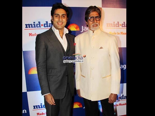மிட்டே தொடக்க விழாவில் அபிஷேக் பச்சன் மற்றும் அமிதாப் பச்சன்