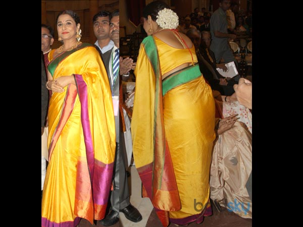 மஞ்சள் நிற புடவையில் வித்யா பாலன்