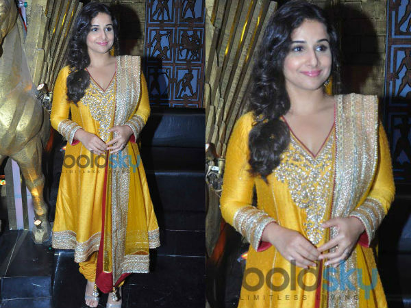 மஞ்சள் நிற உடையில் வித்யா பாலன்