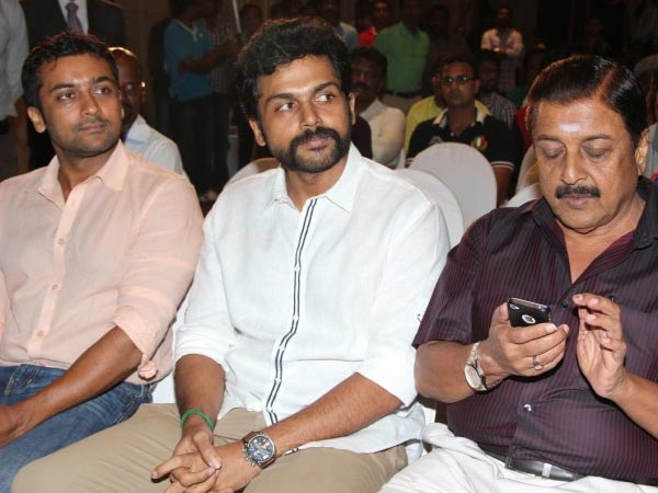 தந்தையுடன் சூர்யா மற்றும் கார்த்தி