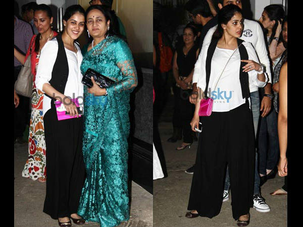 வெள்ளை மற்றும் கருப்பு நிற உடையில் ஜெனிலியா 