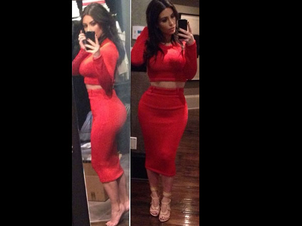 சிவப்பு நிற உடையில் கிம்