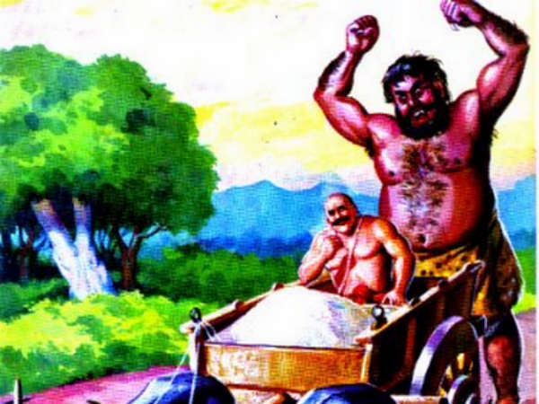 அரக்கனுக்கு உணவைக் கொண்டு சென்ற பீமன்