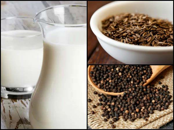மிளகு மற்றும் பால் :