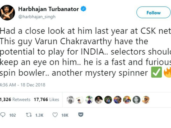 ஹர்பஜன் பாராட்டு!