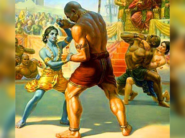 முஷ்டிகாவுடன் நடந்த போட்டியில் பலராமர் வென்றார்