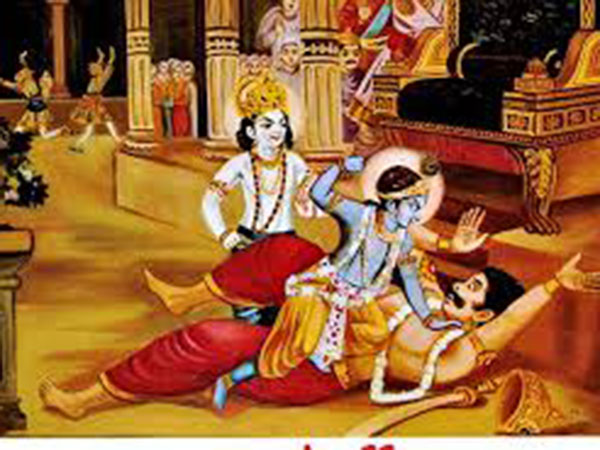 கிருஷ்ணரின் கைகளால் கம்சன் மடிந்தான்