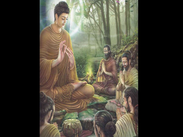பெரிய கூட்டத்தைச் சந்தித்த புத்தர்