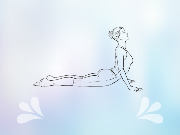 6. புஜங்காசனா அல்லது நல்ல பாம்பு படம் எடுத்து இருக்கும் நிலை (Bhujangasana)