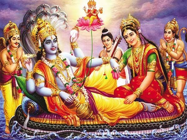 லட்சுமி தேவி மற்றும் விஷ்ணுவின் படம்